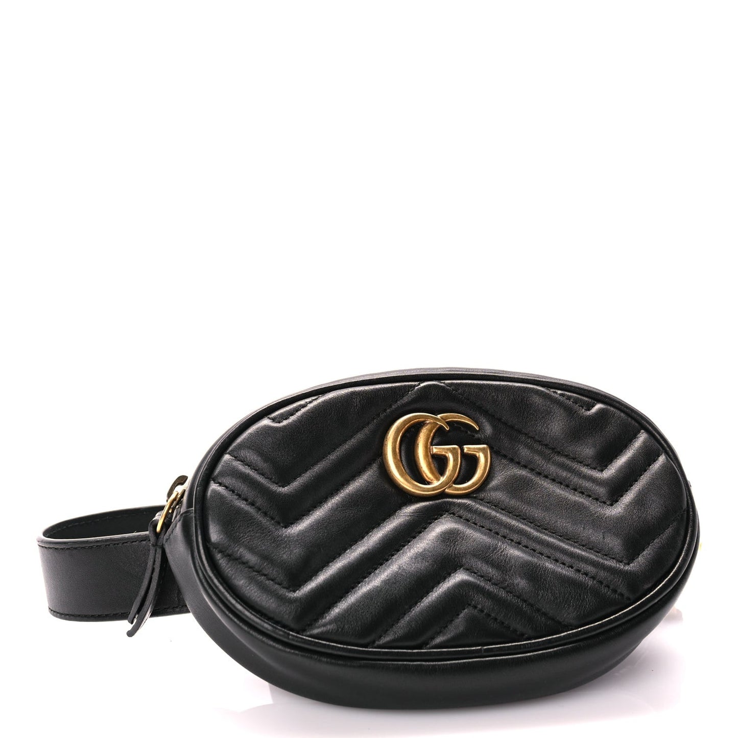 Calfskin Matelasse GG Marmont Belt Bag 85 Black