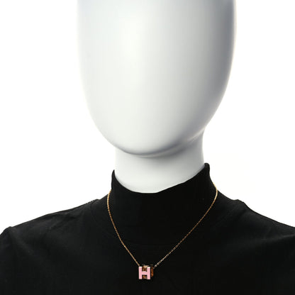 Hermes Gold Lacquered Cage d' Pendant Necklace 2 of 6