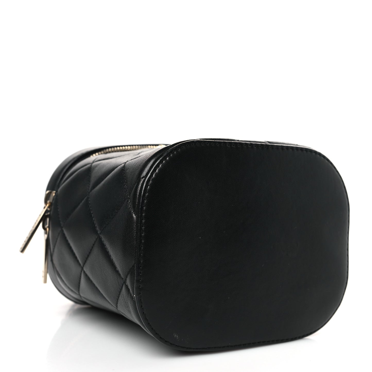 Lambskin Quilted Trendy Vanity Case Black