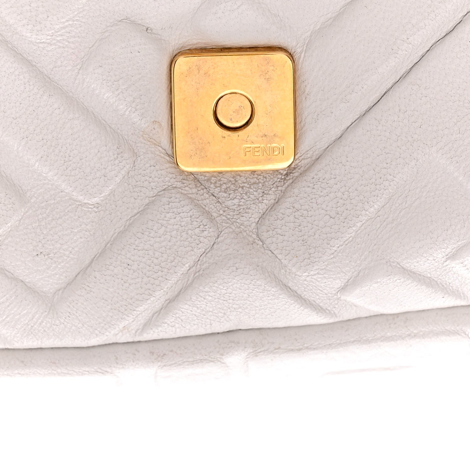 Fendi Nappa FF 1974 Embossed Baguette White 11 of 23