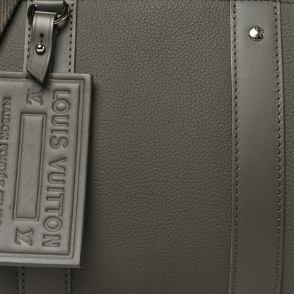 Louis Vuitton Grained Calfskin Aerogram City Keepall Gris 7 of 9