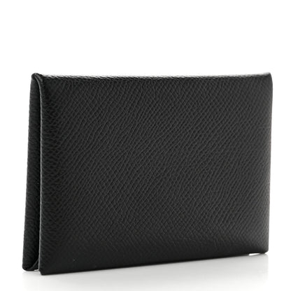 Hermes Epsom Calvi Card Case Black 3 of 7