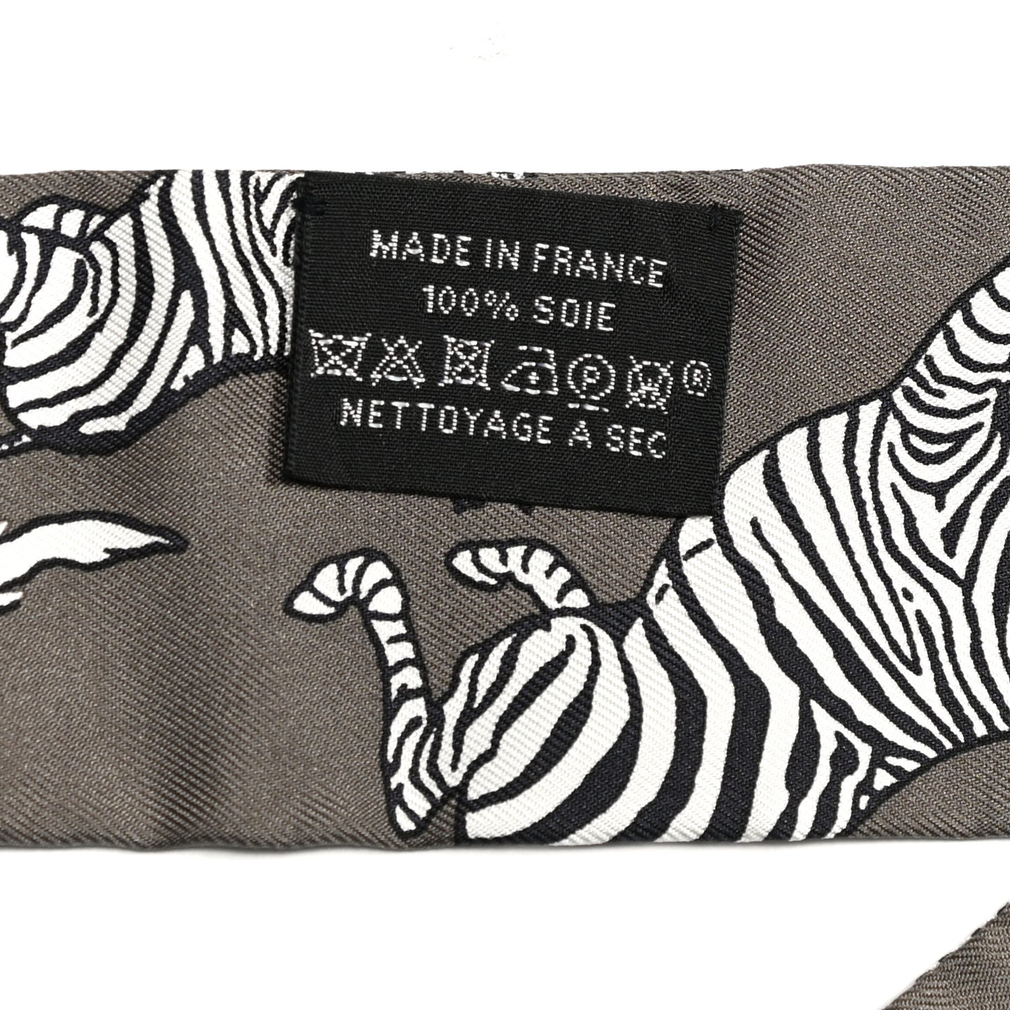 Silk Les Zebres Twilly Gris Taupe Black White
