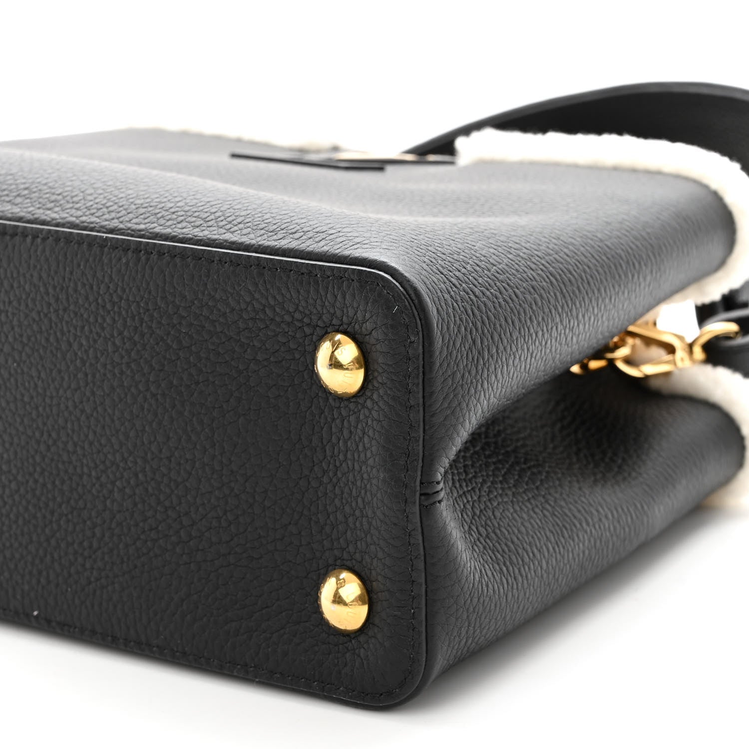 Louis Vuitton Taurillon Shearling Capucines PM Black 9 of 9