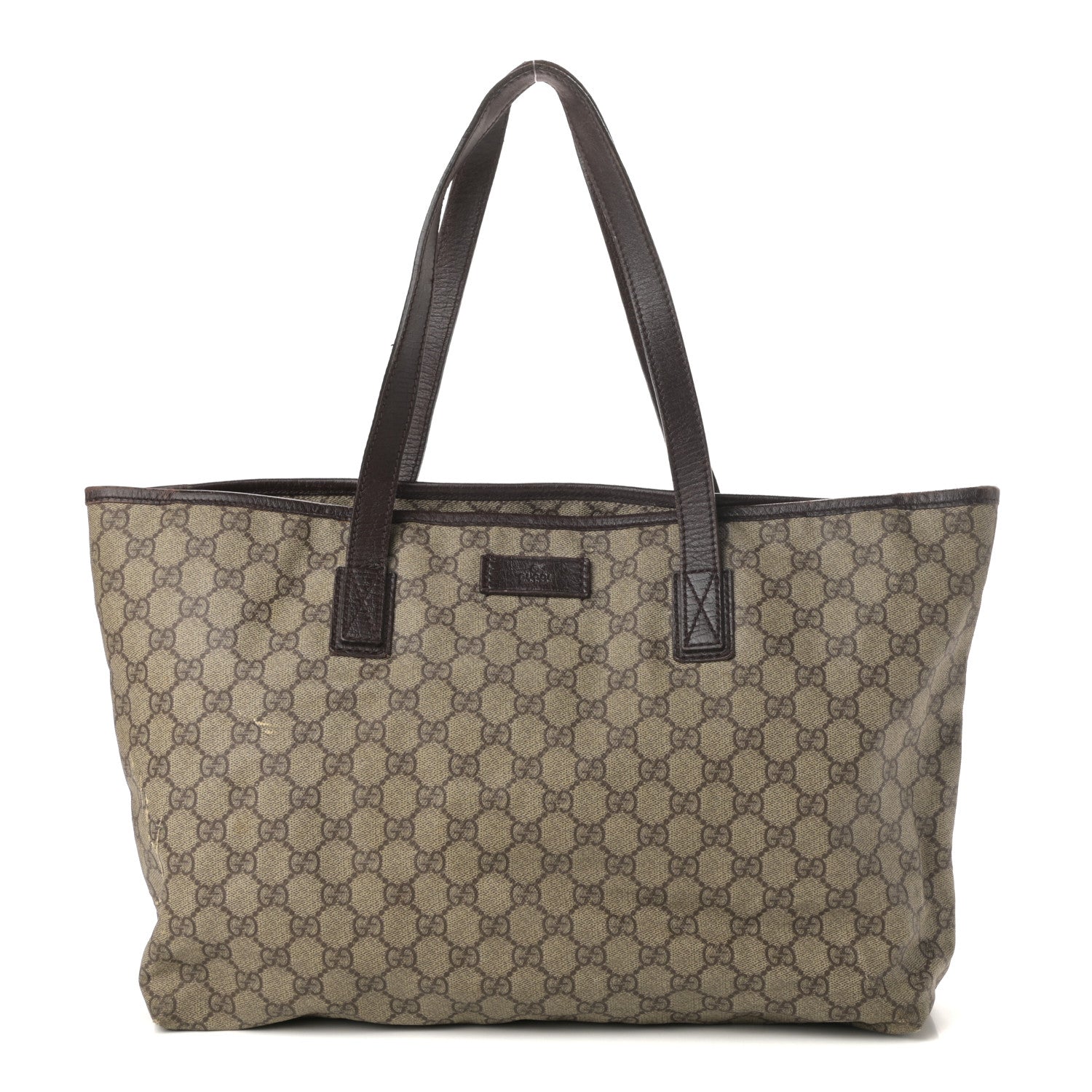 Gucci GG Plus Monogram Medium Zippered Shopping Tote Dark Brown 1 of 12