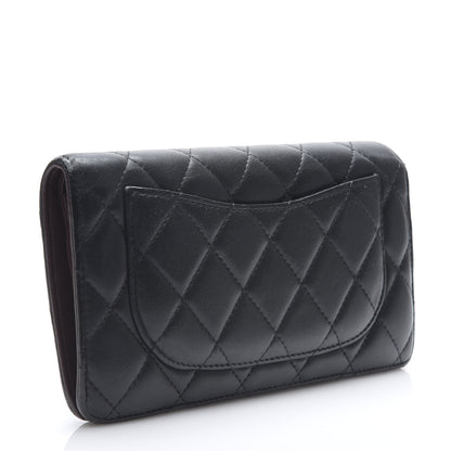 Chanel Lambskin Quilted Yen Wallet Black 2 of 7