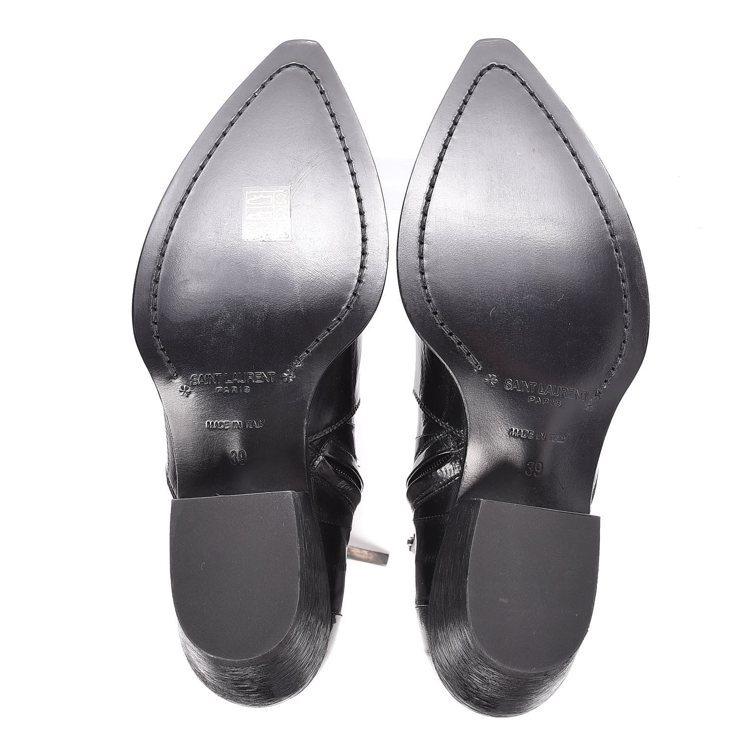 Saint Laurent Eel Mens Lukas Ankle Boots 39 Black 5 of 9