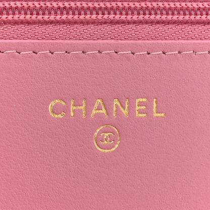 Chanel Tweed Quilted Wallet On Chain WOC Pink 6 of 7