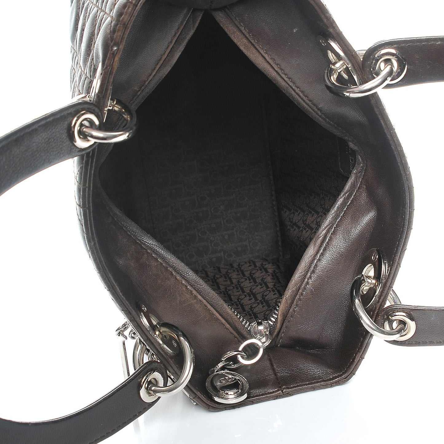 Lambskin Cannage Medium Lady Dior Dark Brown