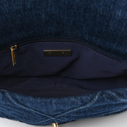 Chanel Denim Quilted Large Chanel 19 Flap Blue 5 of 10