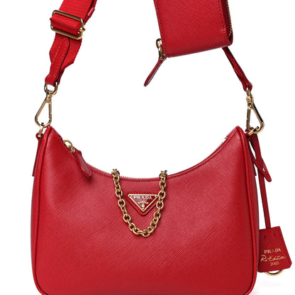Prada Saffiano Lux Re-Edition 2005 Shoulder Bag Fuoco 7 of 12