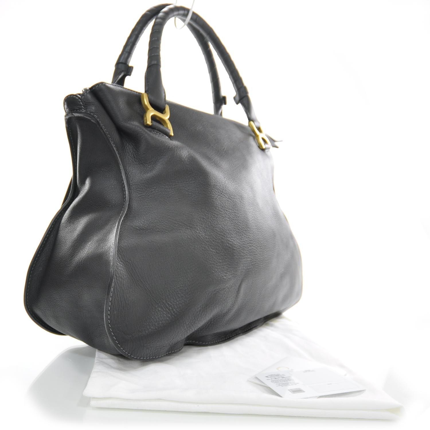 Chloe Leather Large Marcie Satchel Black 3 of 9