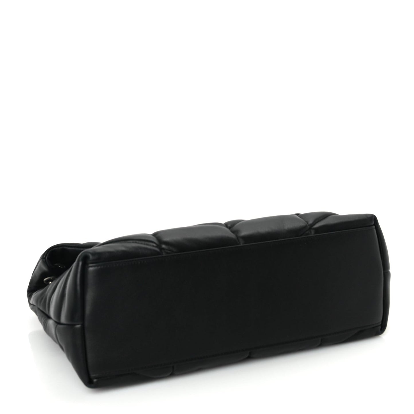 Lambskin Quilted Medium Loulou Puffer Monogram Chain Satchel Black