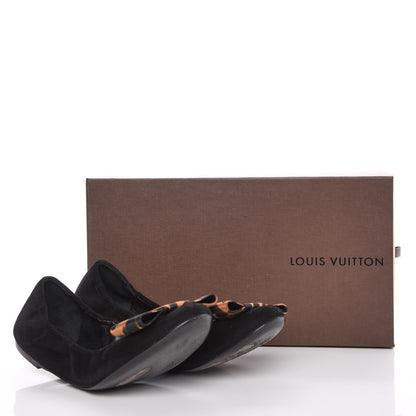 Louis Vuitton Suede Satin Leopard Mimi Bow Ballerina Flats 38.5 Black 13 of 13