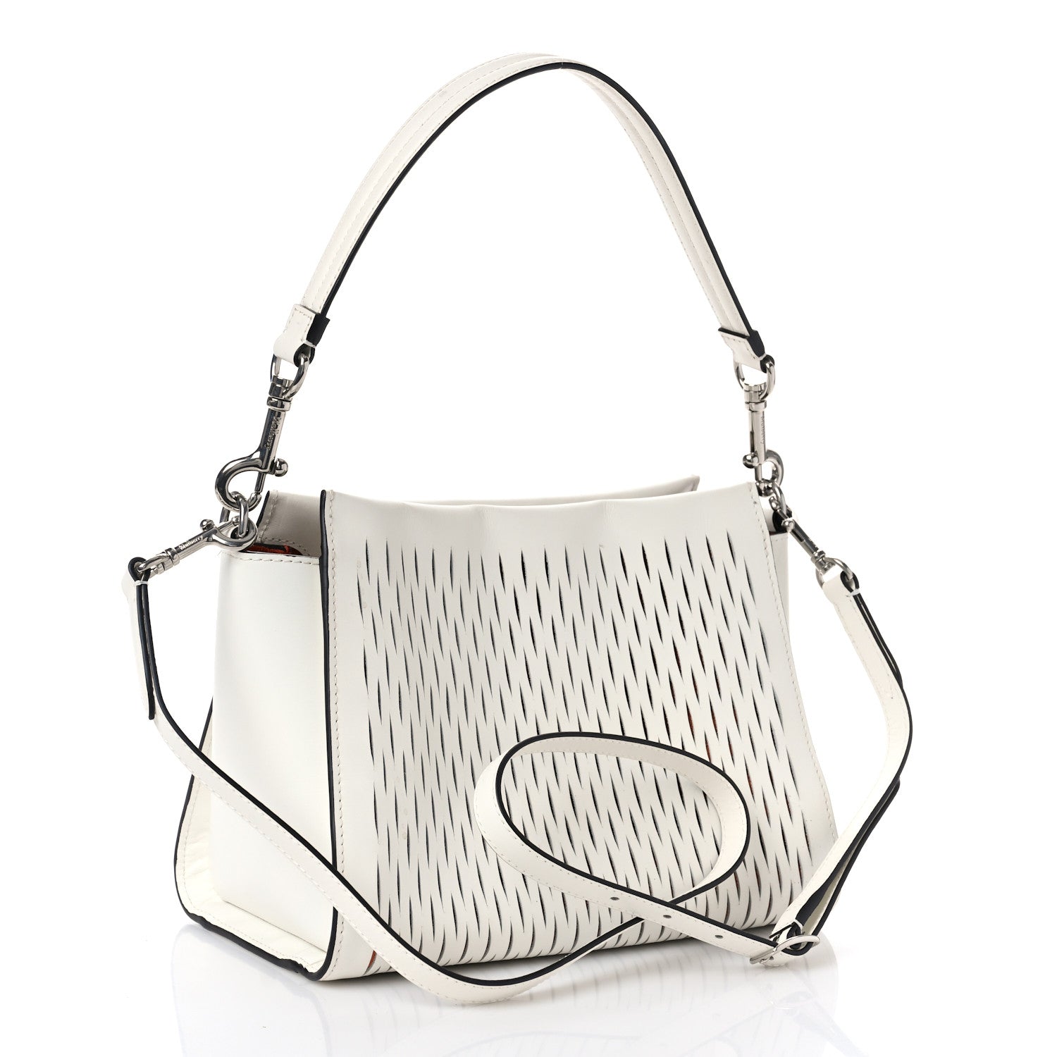 Mulberry Mesh Calfskin Small Iris Tote White Rust 2 of 9