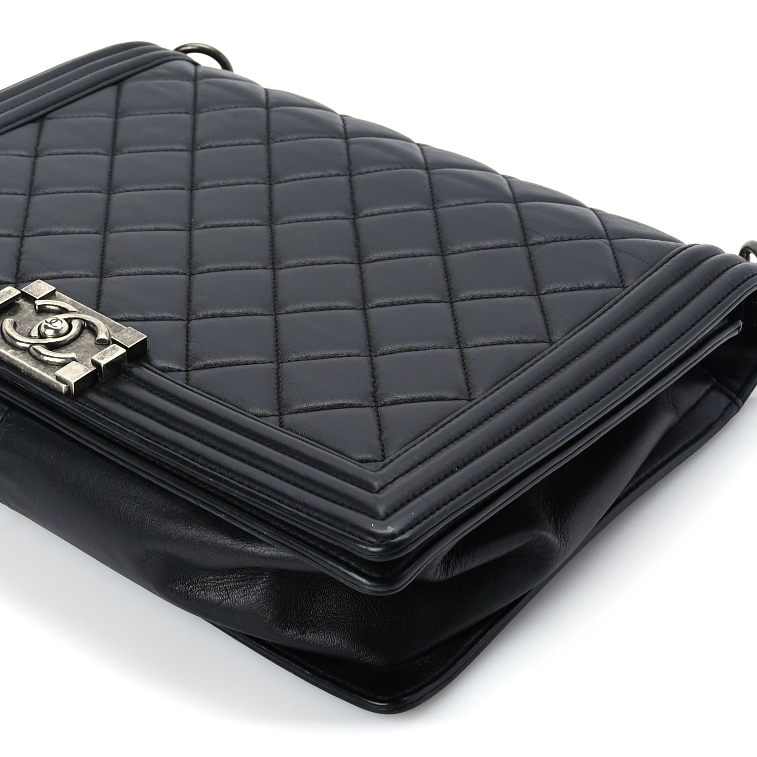 Chanel Lambskin Quilted Large Boy Flap Black 9 of 9