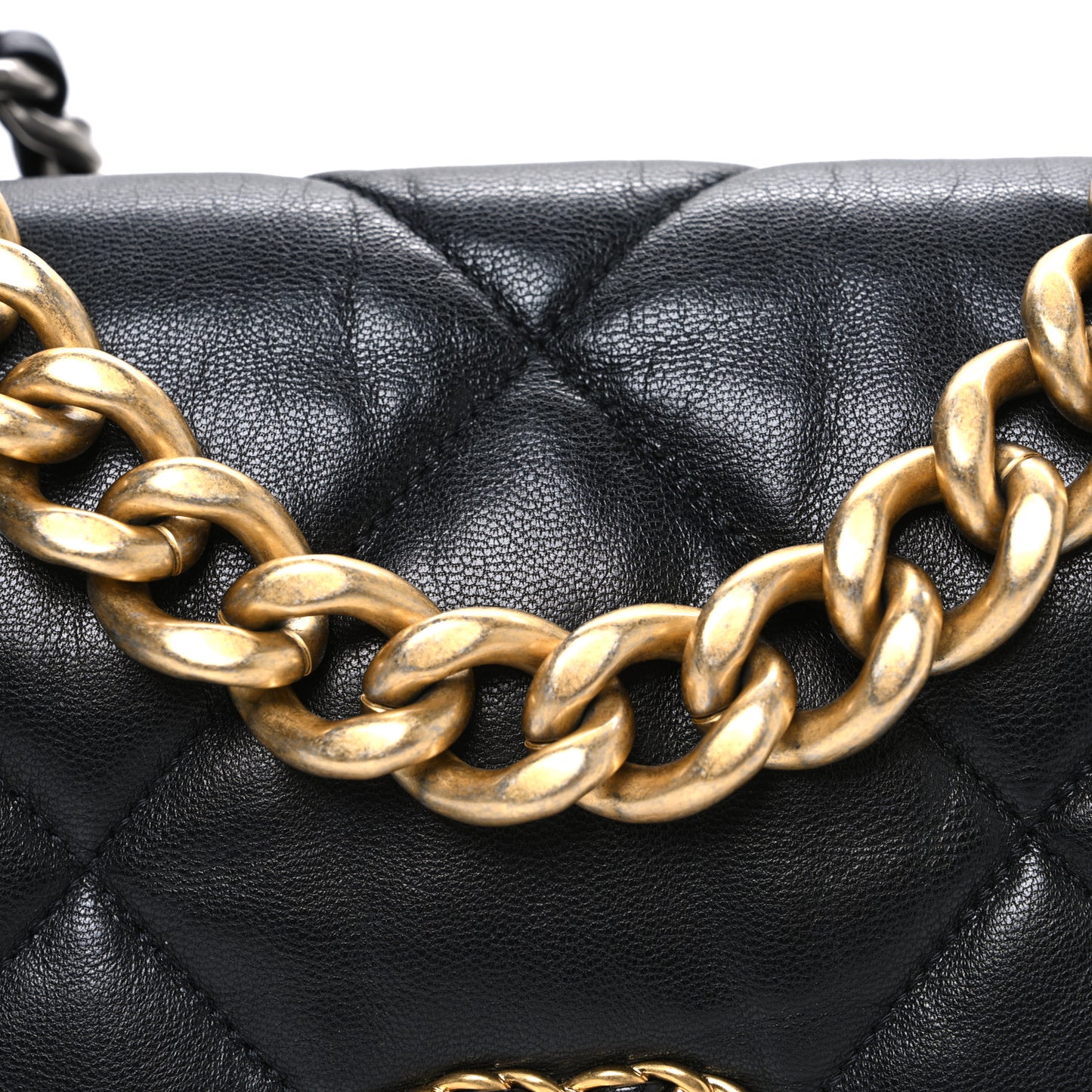 Goatskin Quilted Large Chanel 19 Flap Black