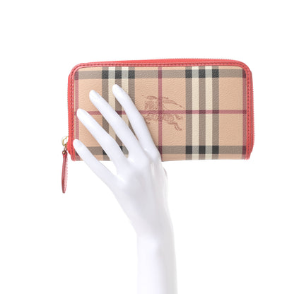 Burberry Haymarket Check Large Ziggy Zip Around Wallet Red 2 of 6
