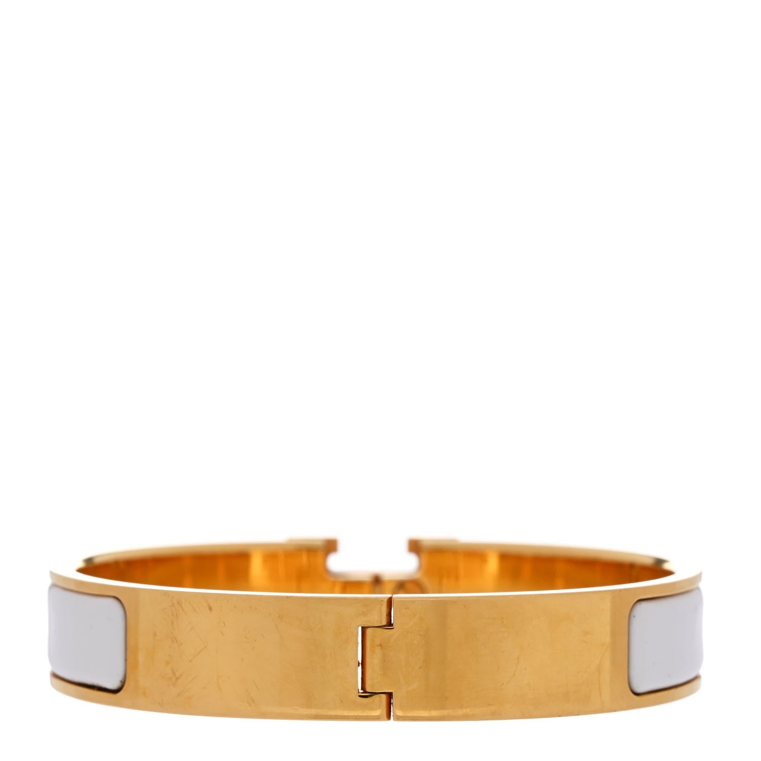 Hermes Enamel Narrow Clic Clac H Bracelet PM White 3 of 4