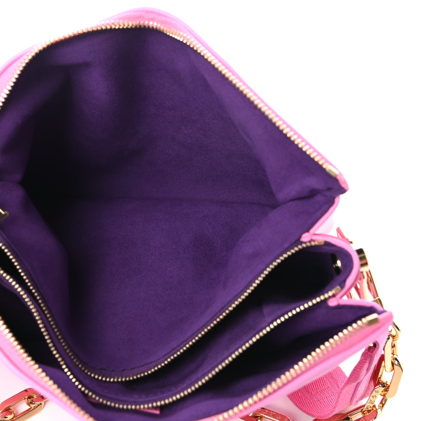 Lambskin Embossed Monogram Vuittamins Coussin PM Rose Violet