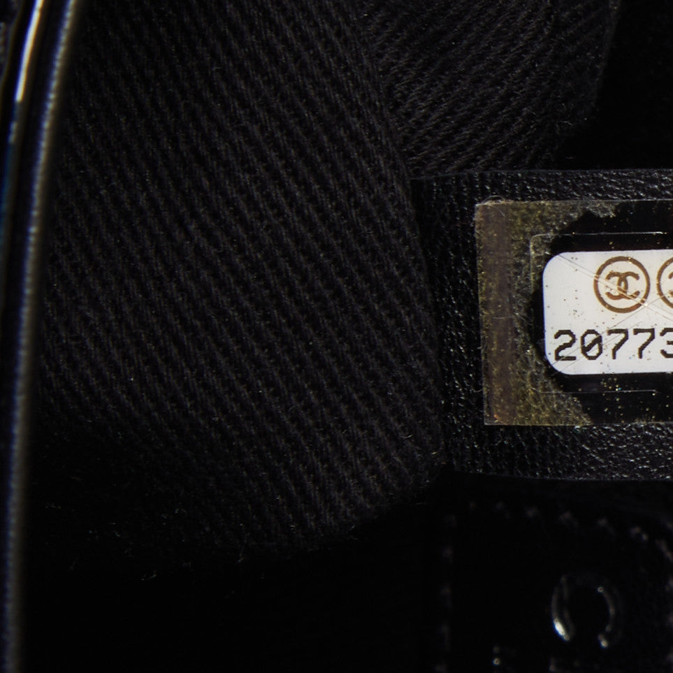 Patent Quilted Small Coco Shine Flap Black