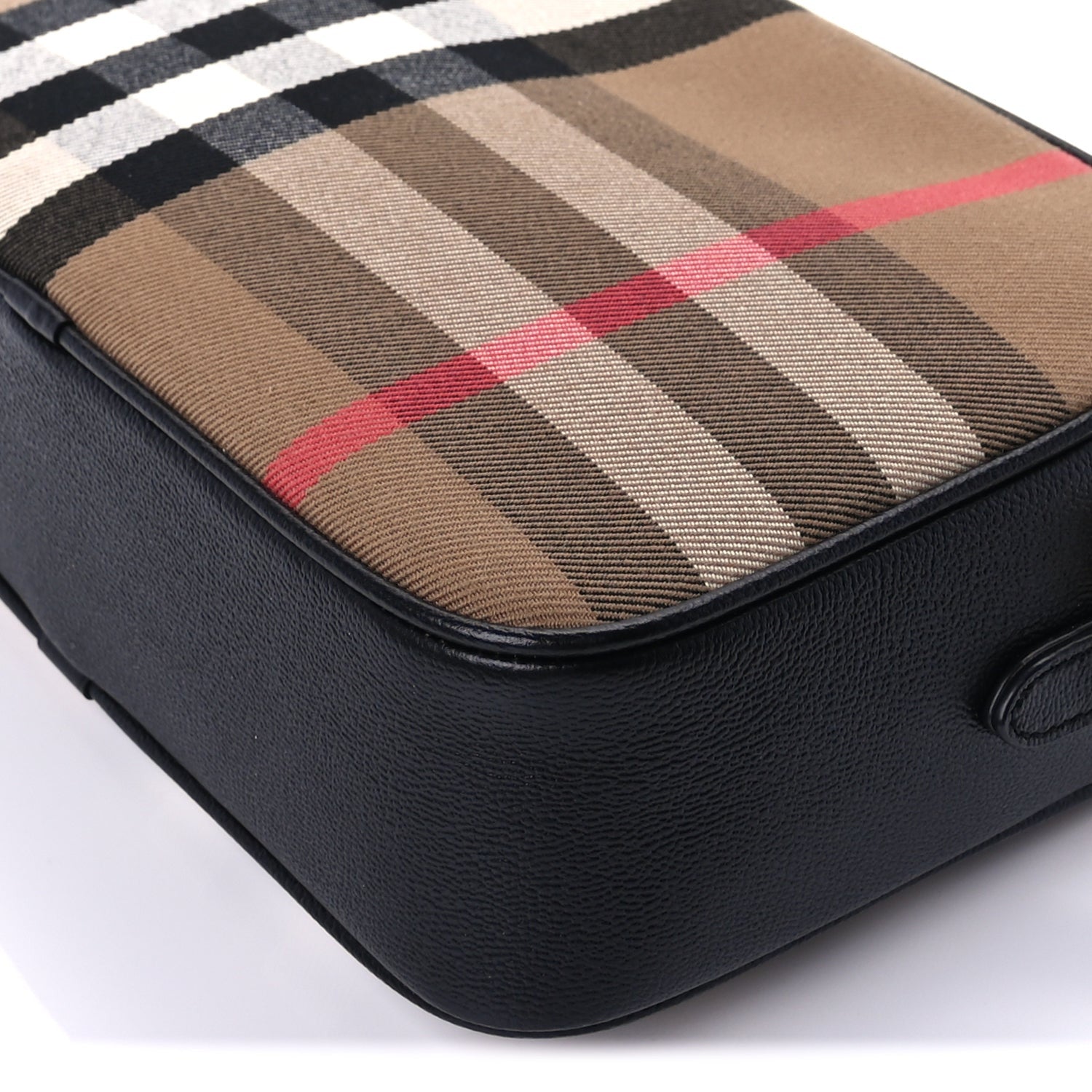 Burberry Calfskin House Check Medium Camera Bag Black 8 of 8