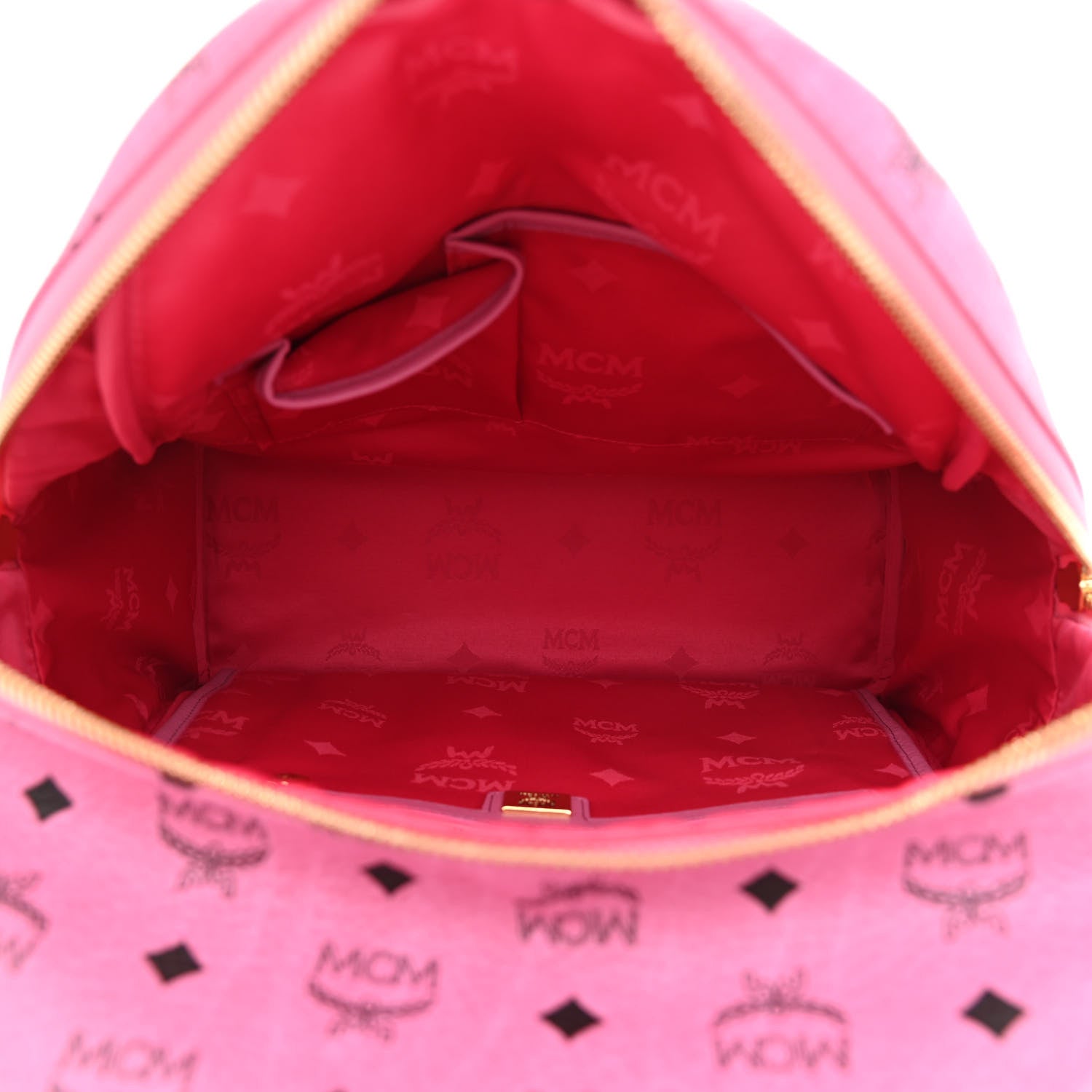 MCM Visetos Studded Medium Dual Stark Backpack Pink 5 of 10