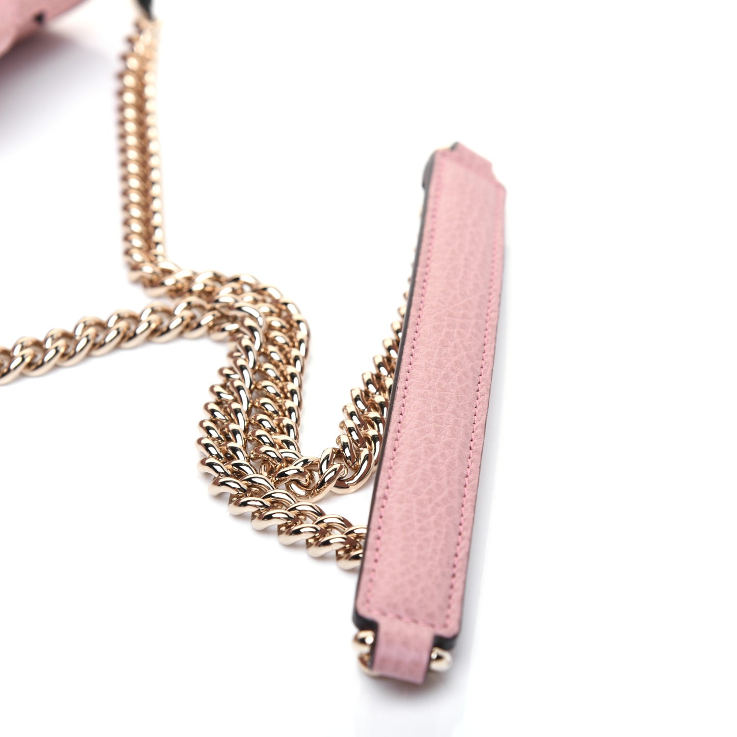 Dollar Calfskin Interlocking G Top Handle Shoulder Bag Soft Pink