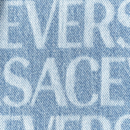 Versace Denim Calfskin Allover Small Messenger Bag Blue 7 of 10