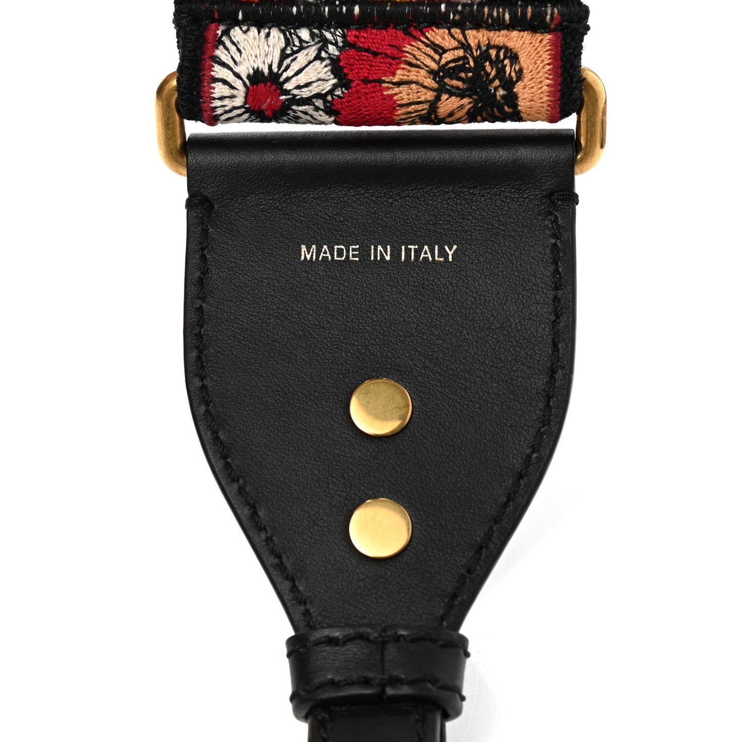 Lambskin Canvas Embroidered Floral Shoulder Strap Multicolor