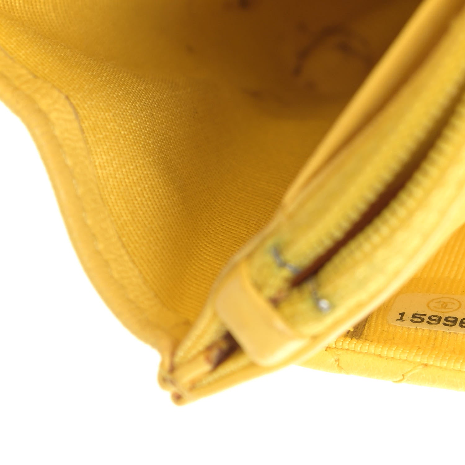 Chanel Lambskin Quilted Wallet on Chain WOC Yellow 7 of 13