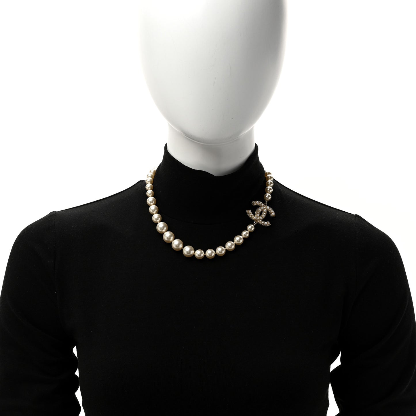 Pearl CC 100th Anniversary Necklace Light Gold