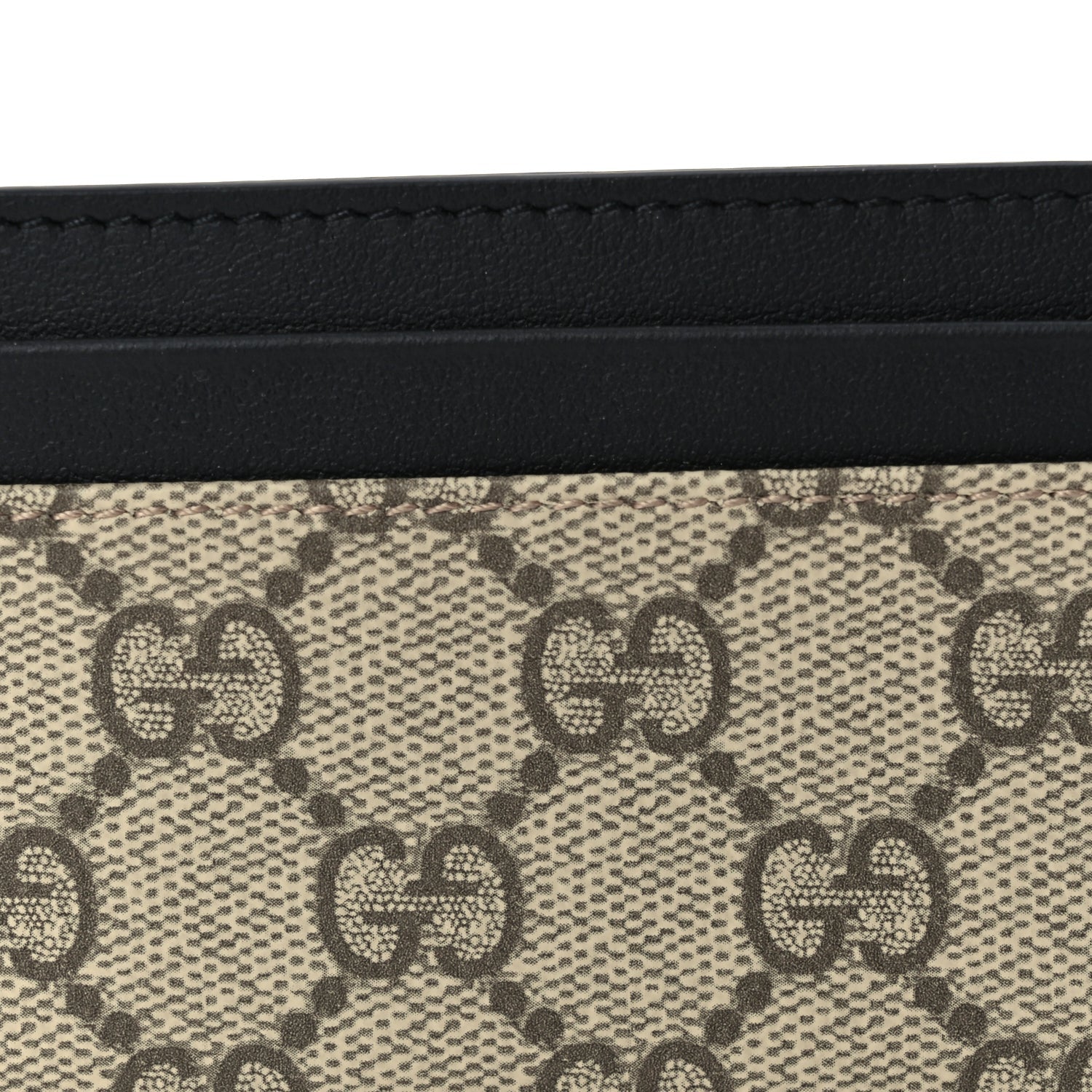 Gucci GG Supreme Monogram Calfskin Card Holder Beige Black 5 of 8