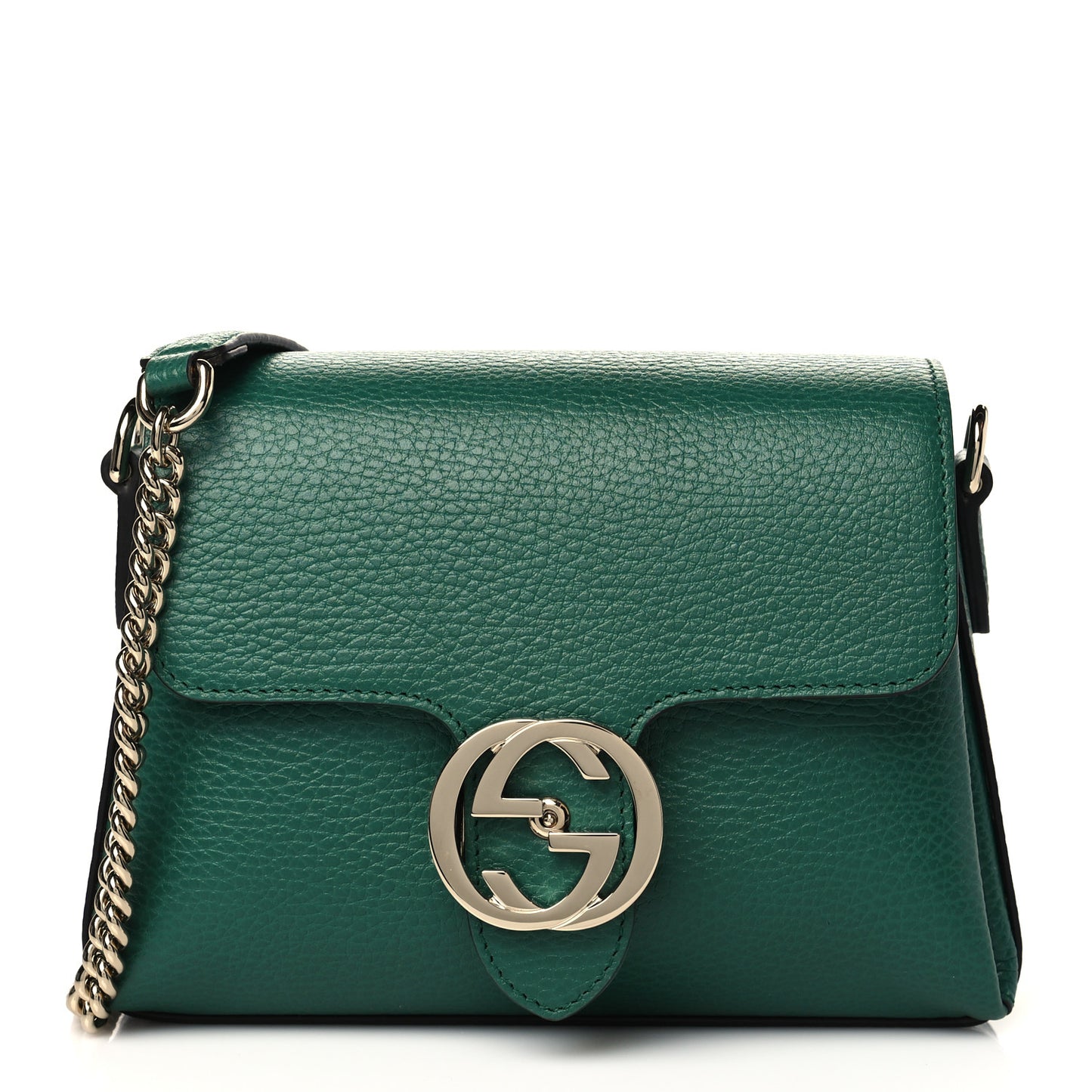 Dollar Calfskin Interlocking G Crossbody Bag Emerald