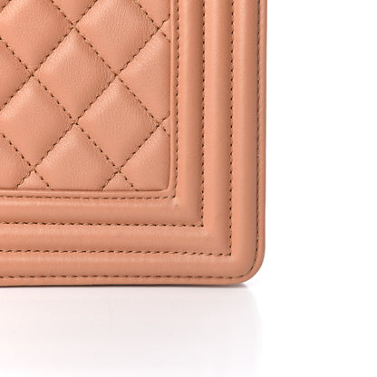 Chanel Lambskin Quilted Medium Boy Flap Dark Beige 11 of 15