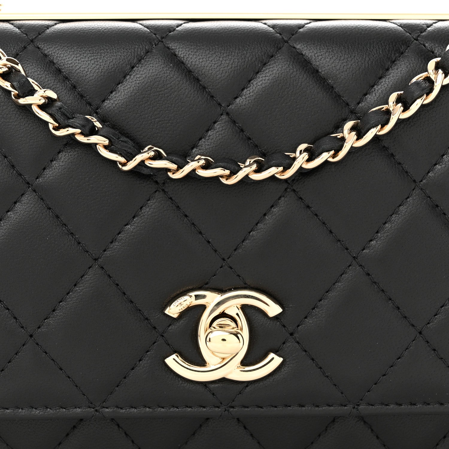 Chanel Lambskin Quilted Trendy CC Wallet On Chain WOC Black 9 of 13