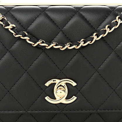 Chanel Lambskin Quilted Trendy CC Wallet On Chain WOC Black 9 of 13