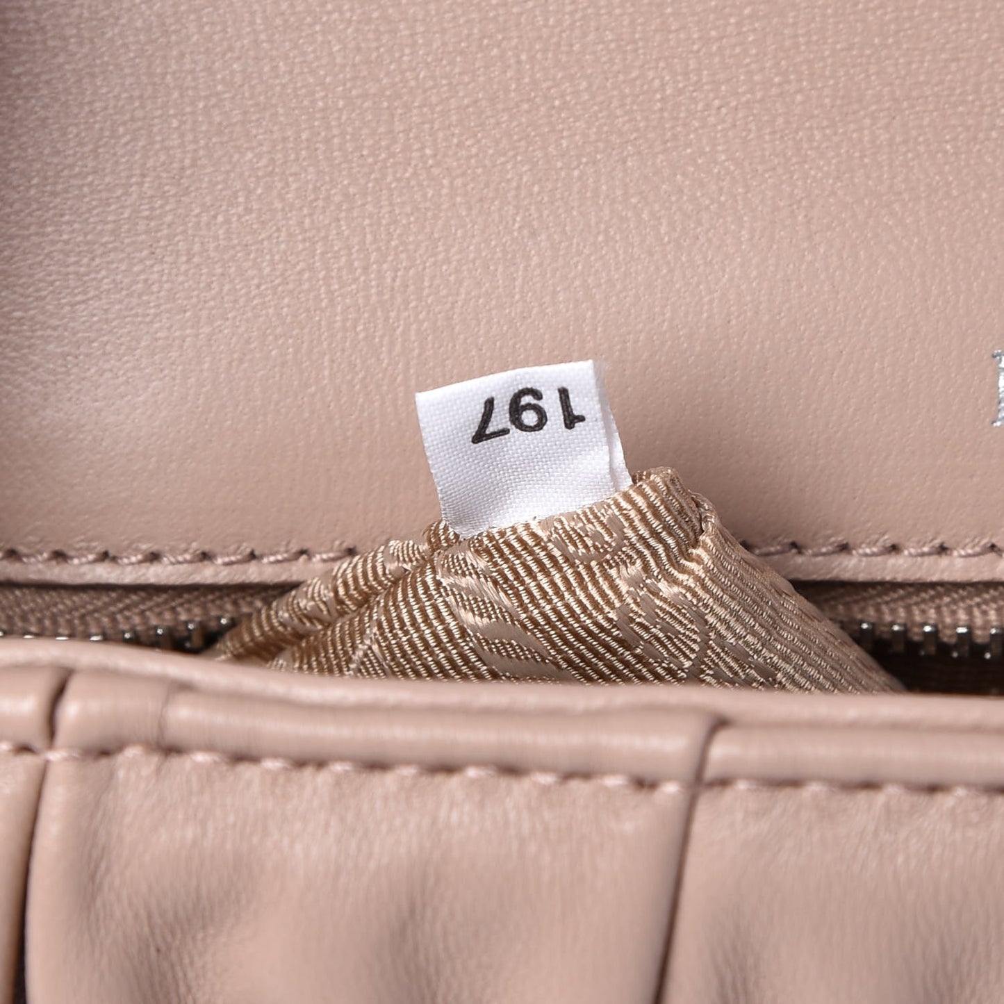 Nappa Gaufre Small Sound Chain Flap Shoulder Bag Cipria