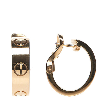 Cartier 18K Yellow Gold 5.5mm LOVE French Clip Hoop Earrings 1 of 8