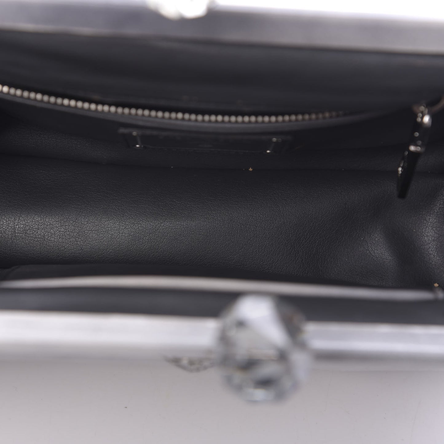 Spazzolato Kisslock Clutch Grigio