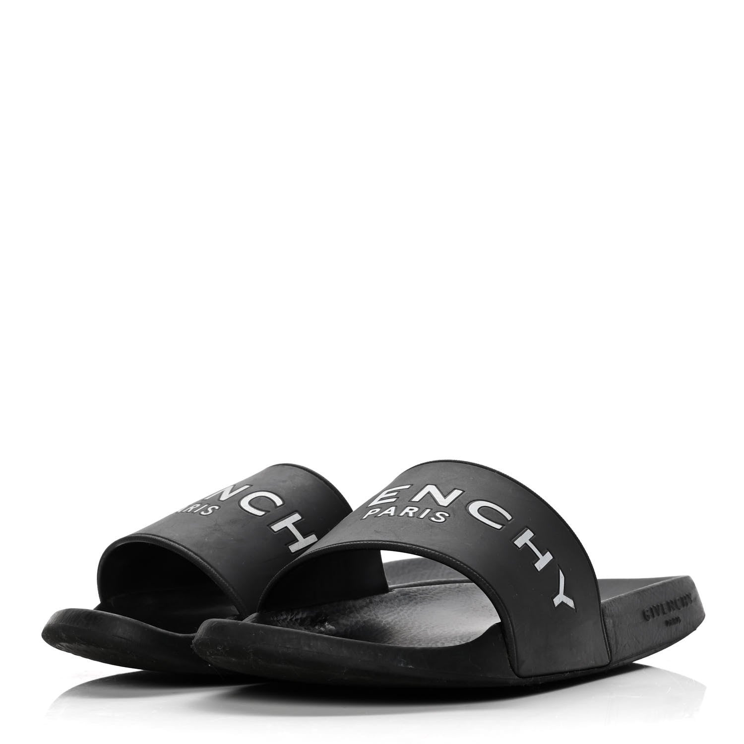Givenchy Rubber Logo Pool Slide Sandals 38 Black 4 of 8
