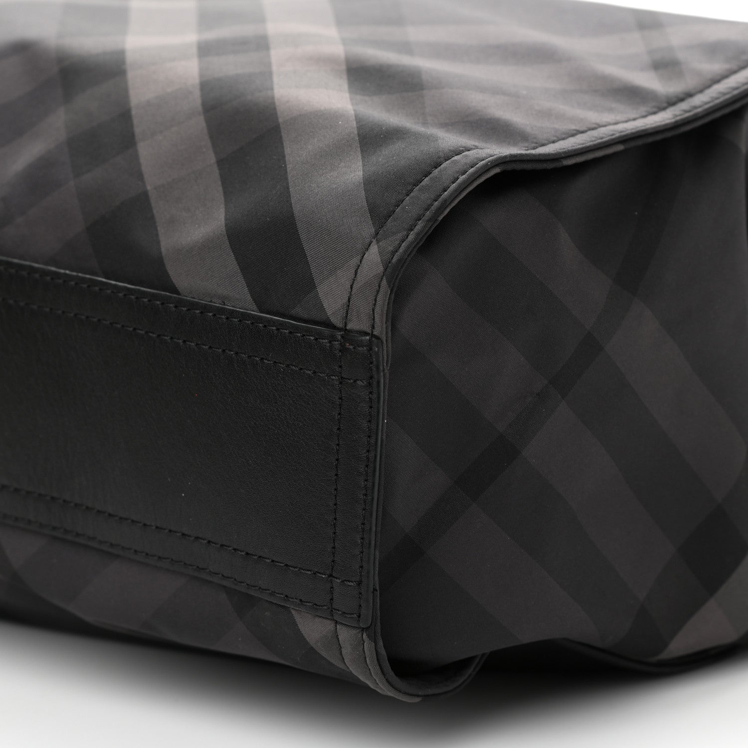 Burberry Nylon Check Buckleigh Packable Tote Charcoal 9 of 11