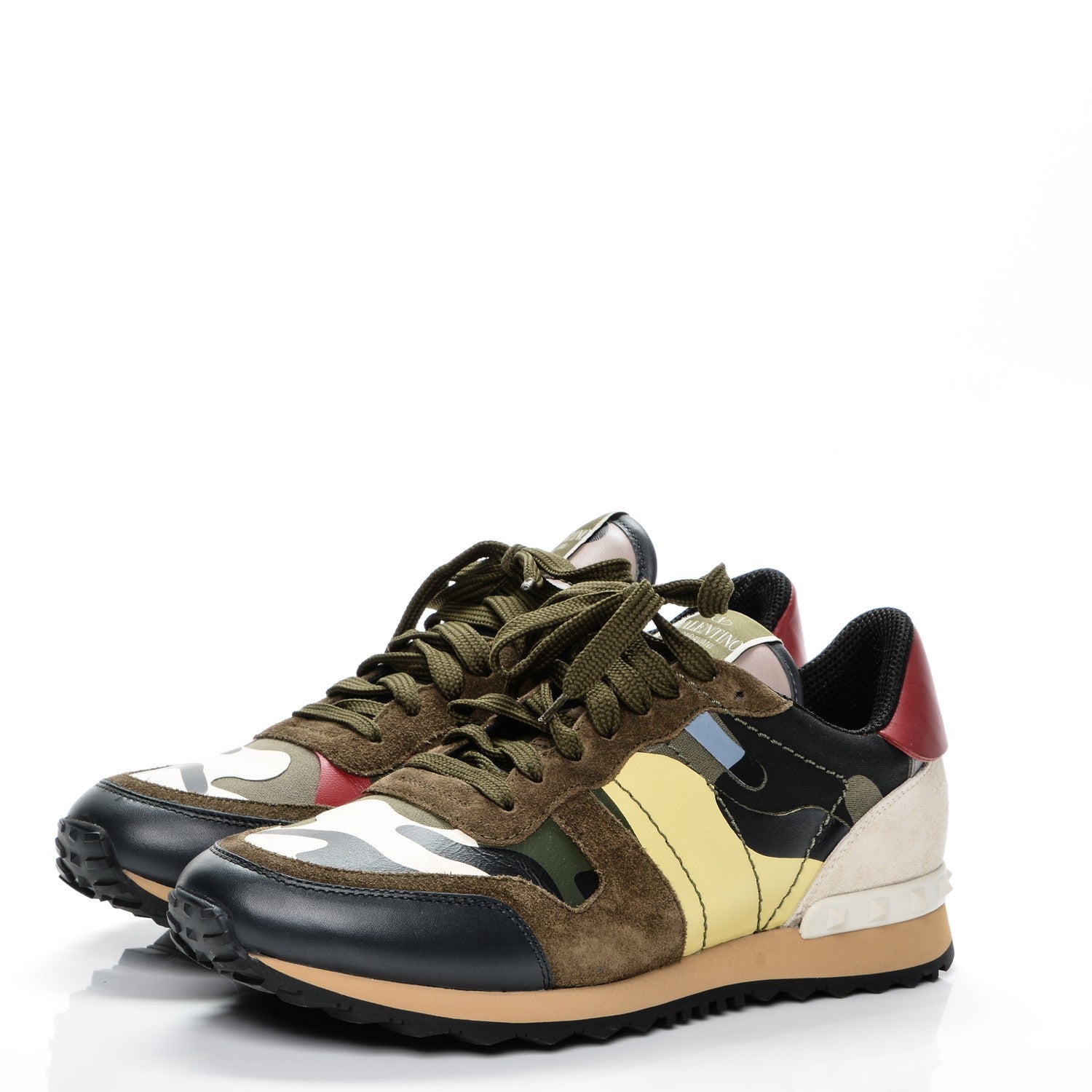 Valentino Garavani Nappa Suede Camouflage Mens Rockrunner Sneakers 41 Multicolor 3 of 8