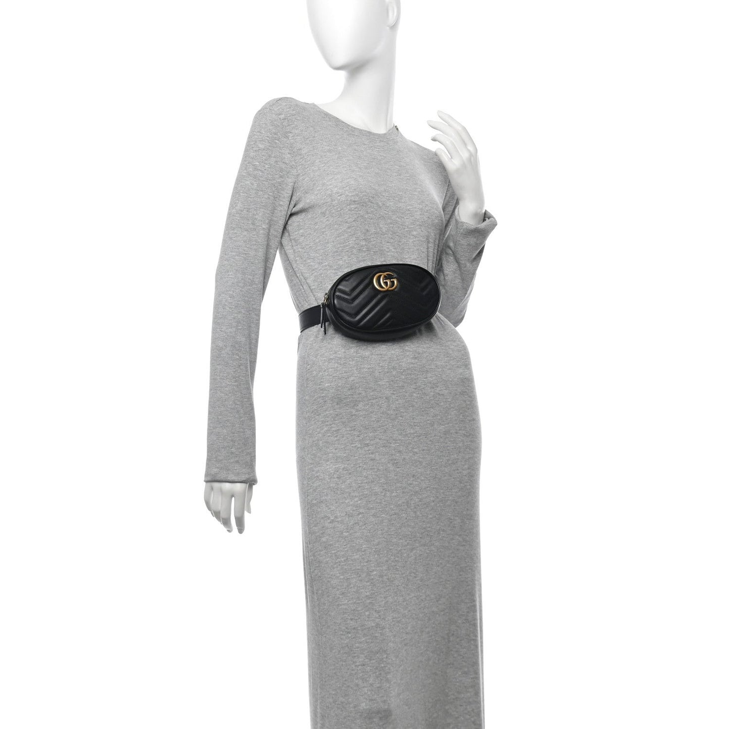 Calfskin Matelasse GG Marmont Belt Bag 75 30 Black