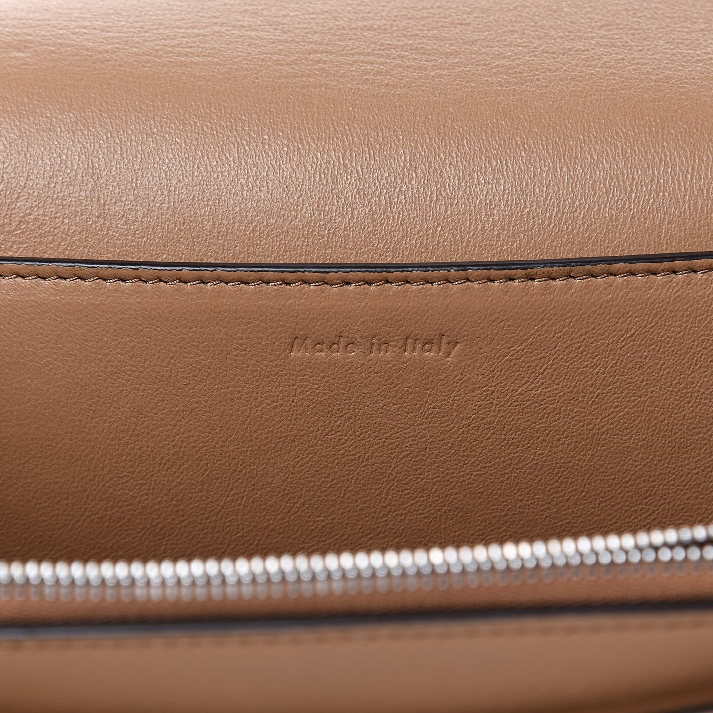 Shiny Smooth Calfskin Medium Frame Shoulder Bag Tan Black