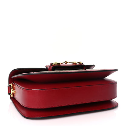 Gucci GG Supreme Monogram Azalea Calfskin Horsebit 1955 Shoulder Bag Beige Ebony New Cherry Red 3 of 9
