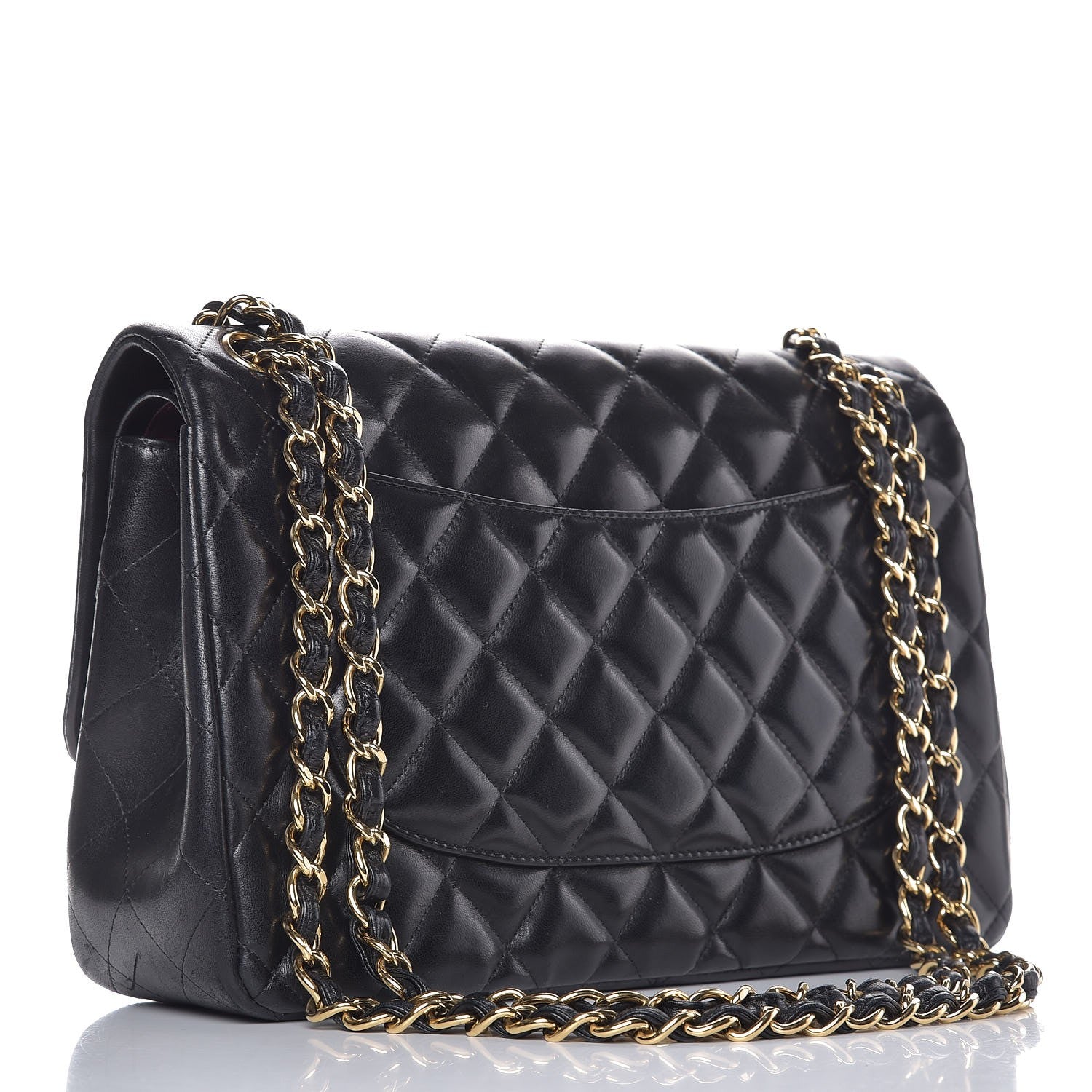 Chanel Lambskin Quilted Jumbo Double Flap Black 3 of 7