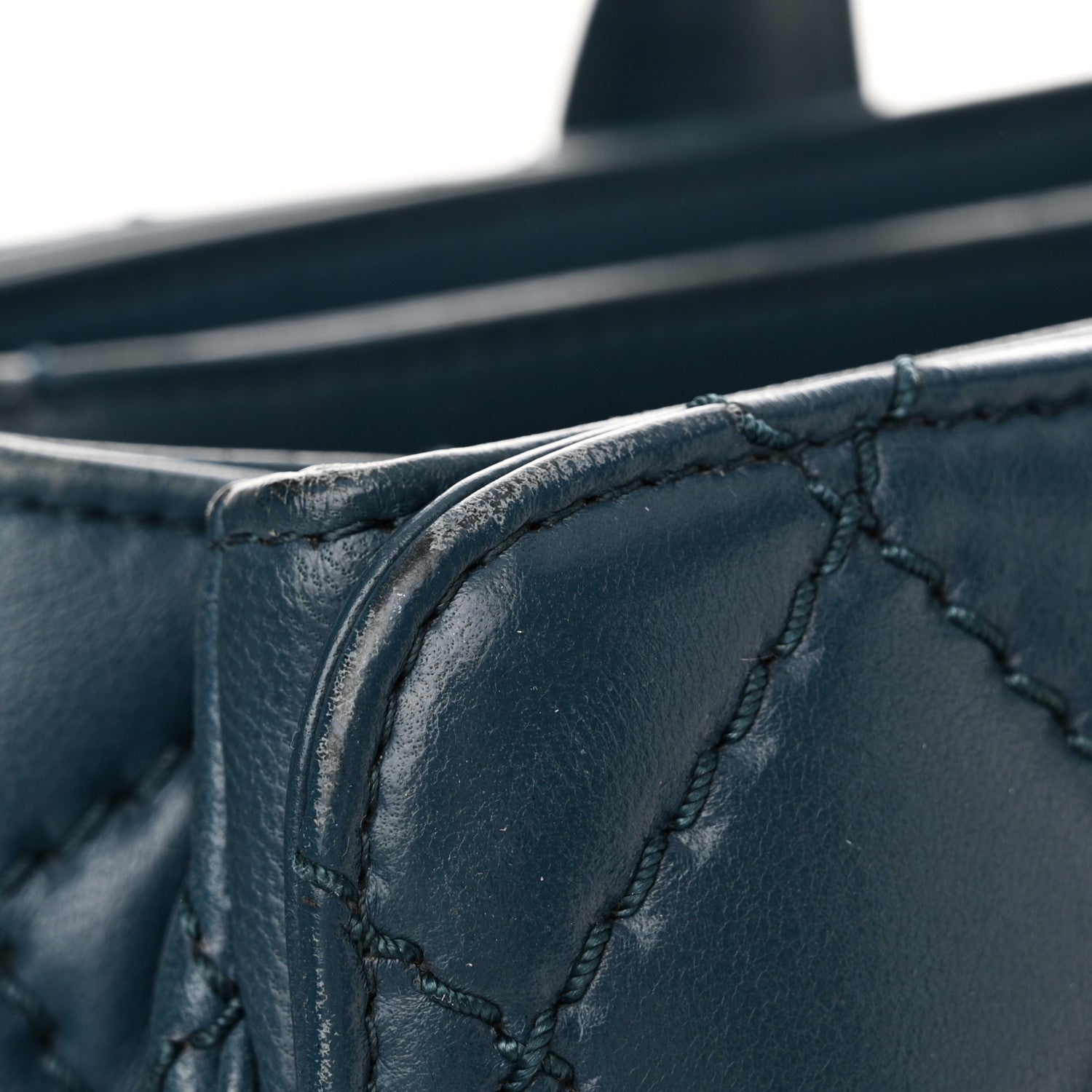 Chanel Lambskin Quilted Easy Carry Shopping Tote Blue 11 of 13