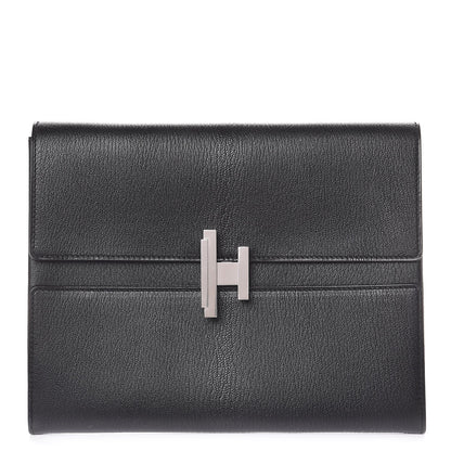 Hermes Chevre Mysore Cinhetic Clutch Black 1 of 9