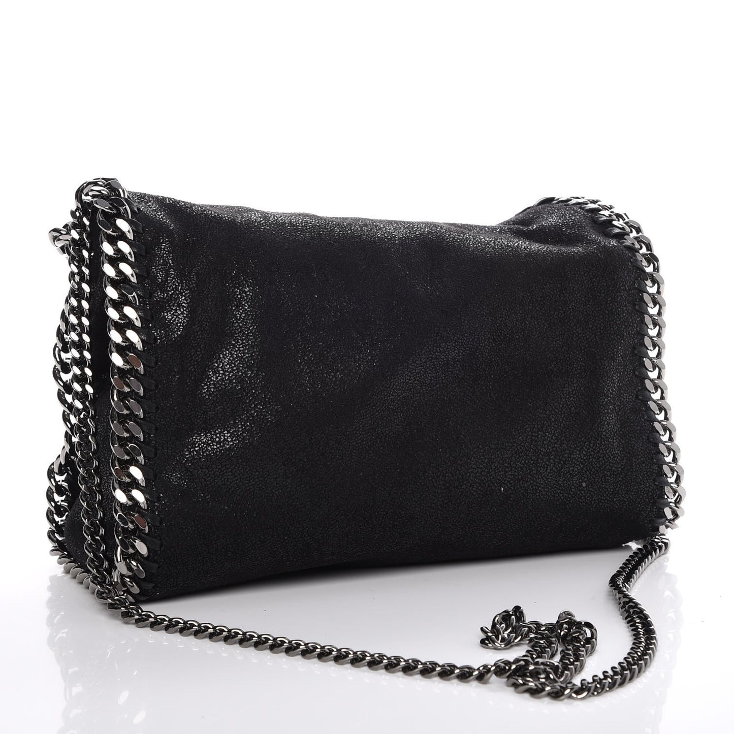 Shaggy Deer Mini Falabella Fold Over Tote Black